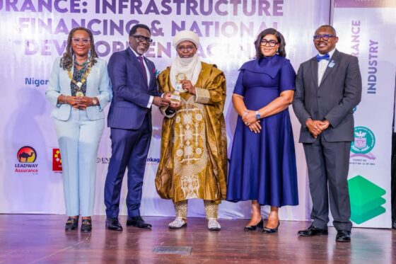 L–R: Mrs. Ekeoma Ezeibe, FCIB, President of the Nigerian Council of Registered Insurance Brokers (NCRIB); Mr. Olusegun Ayo Omosehin, Commissioner for Insurance; Alhaji Mohammed Kari, Waziri of Bauchi and former Commissioner for Insurance; Mrs. Ebelechukwu Nwachukwu, Chairman of the Nigerian Insurers Association (NIA); and Mr. Akinjide Orimolade, President of the Chartered Insurance Institute of Nigeria (CIIN).